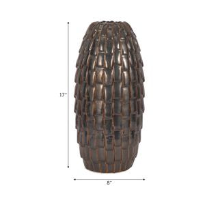 17" Afia Large Ceramic Vase, Brown