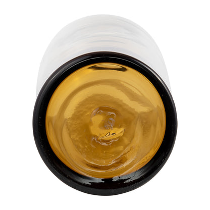 Glass, 20" Bottle W/ Stopper Amber - Decor Addict, LLC