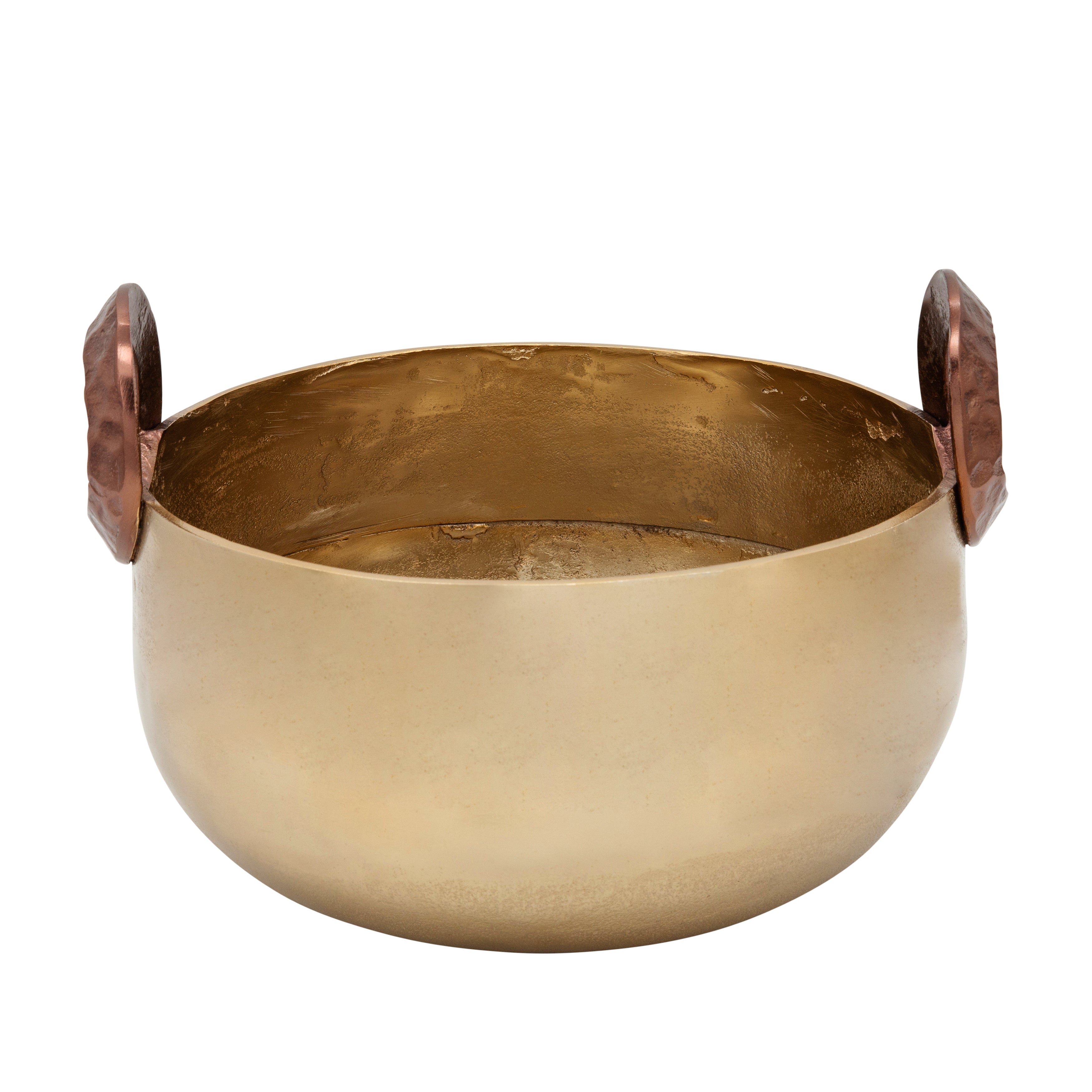 S/2 10/12" Bowl With Handles, Gold - Decor Addict, LLC
