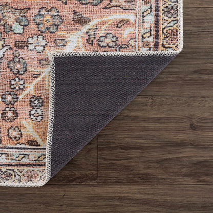 Urpi Rose & Brown Washable Area Rug - Decor Addict, LLC