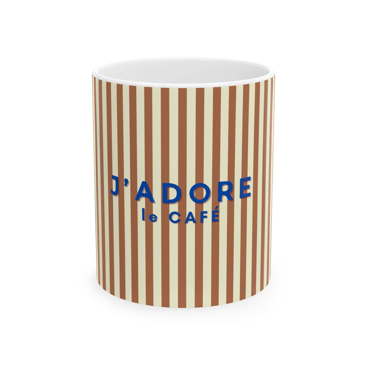 I Love Coffee Ceramic Mug-BROWN, J'adore le Café: 11oz