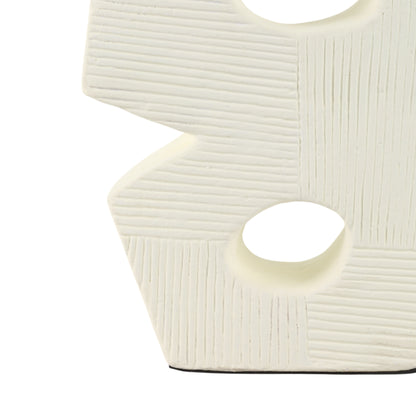 15" Terracotta Abstract Sculpture, Ivory - Decor Addict, LLC