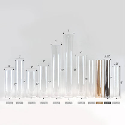 12" Tall Glass Chimney - Decor Addict, LLC