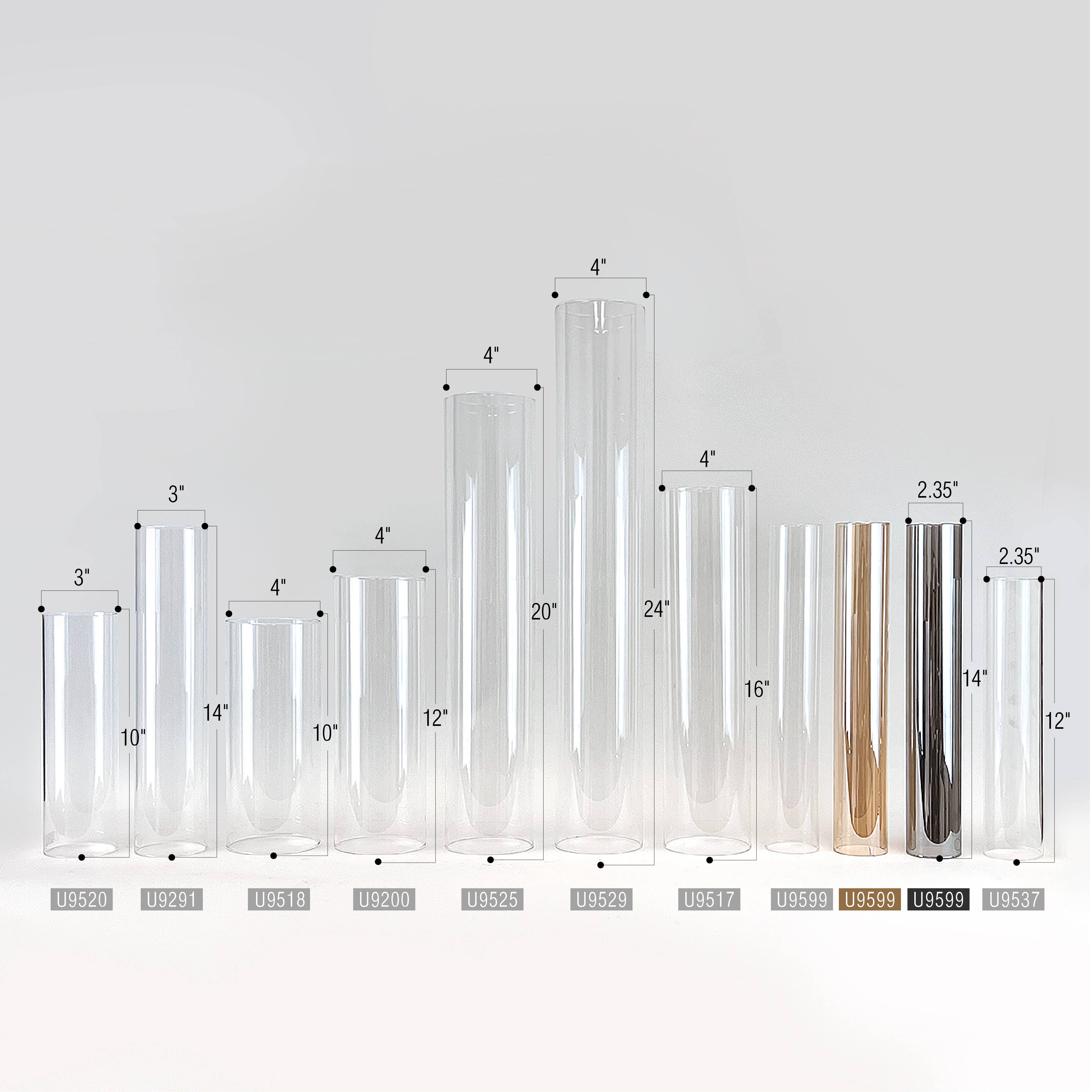 12" Tall Glass Chimney - Decor Addict, LLC