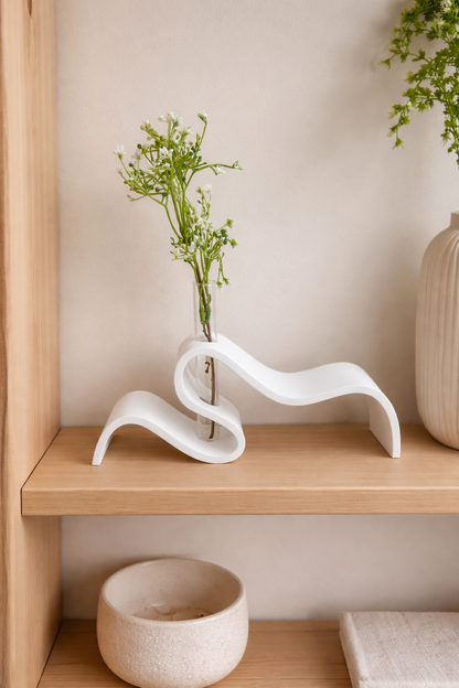Modern Curve Vase: White - Decor Addict, LLC