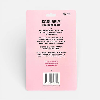 Martini Scrubbly Sponge - Cleanie: Pink - Decor Addict, LLC