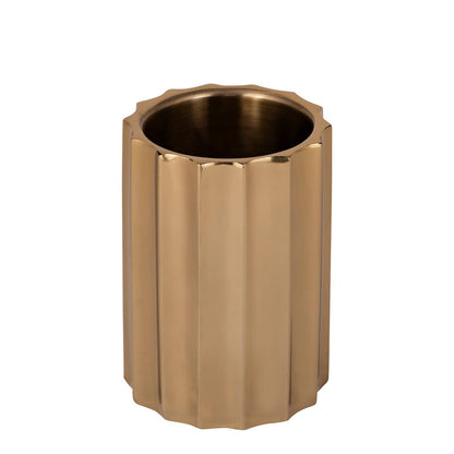 Gold Steel Ice Bucket Large Double Wall: Gold / STEEL - Decor Addict, LLC
