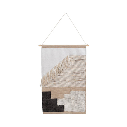 24 in. x 36 in. Ivory  Diagonal Fringe Wall Hanging - Decor Addict, LLC