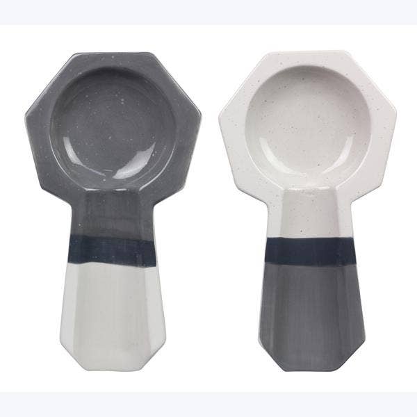 Ceramic Geometric Spoon Rest, 2 Ast. General Gifts - Decor Addict, LLC