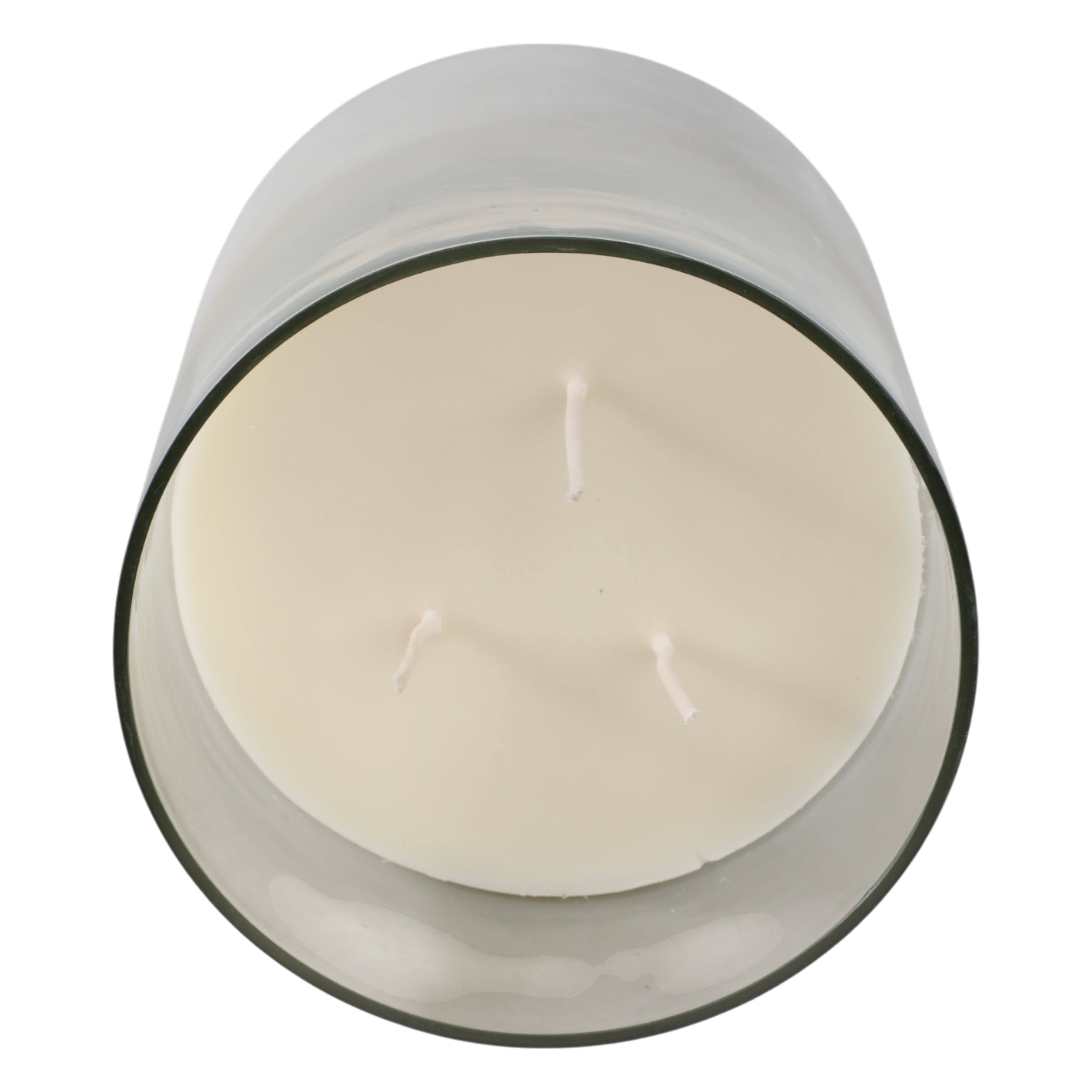 7x6" 65 Oz Jasmine Frosted Glass Candle, Clear - Decor Addict, LLC