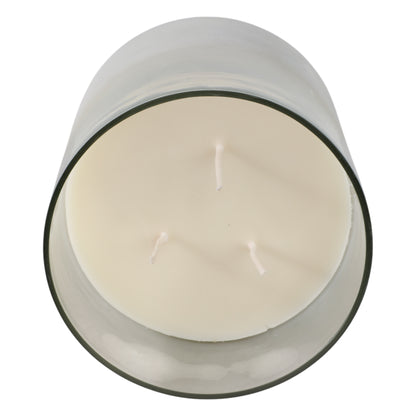 7x6" 65 Oz Jasmine Frosted Glass Candle, Clear - Decor Addict, LLC