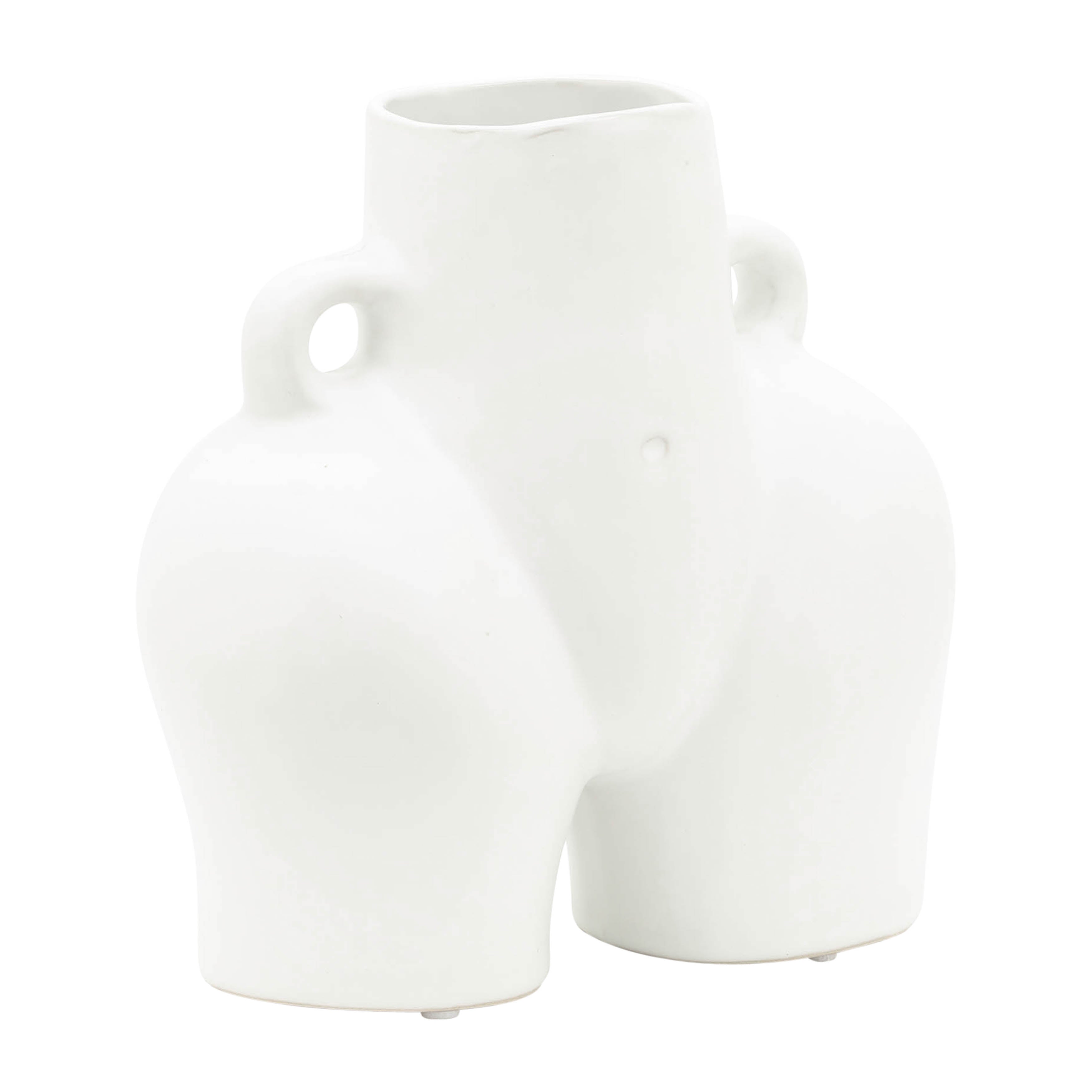 Cer, 7" Half Body Vase, White - Decor Addict, LLC