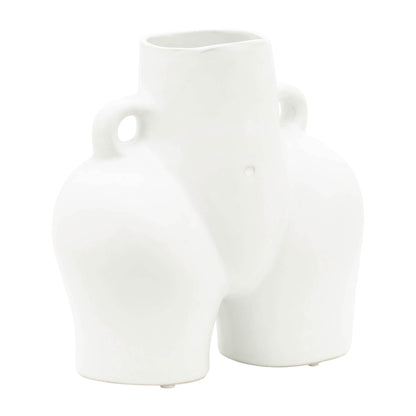 Cer, 7" Half Body Vase, White - Decor Addict, LLC