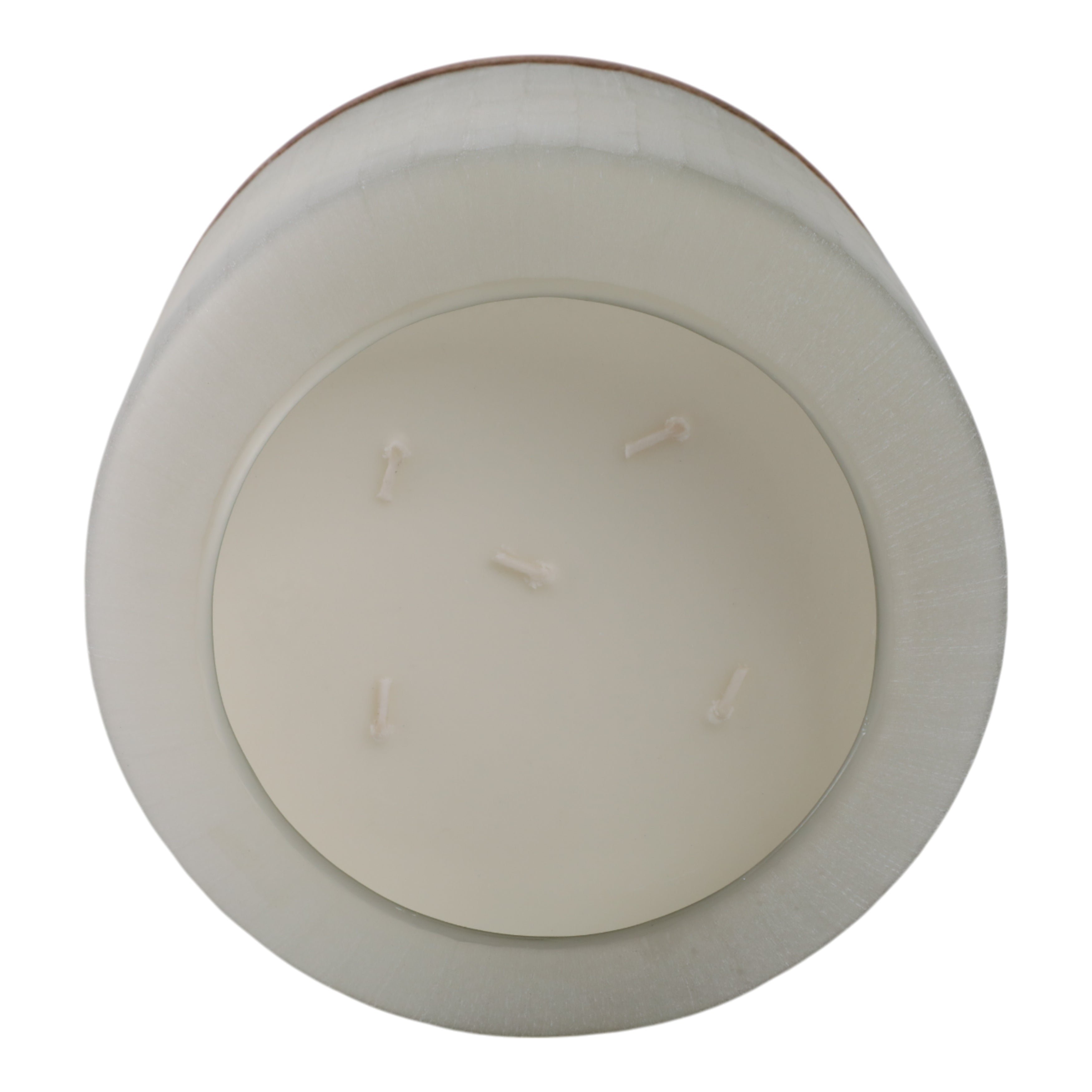 8x8" 105 Oz Starry Sky Wood Base Candle, White/nat - Decor Addict, LLC