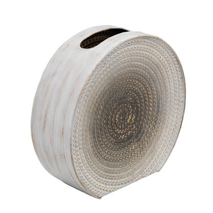 Metal 11"h Round Vase, White - Decor Addict, LLC