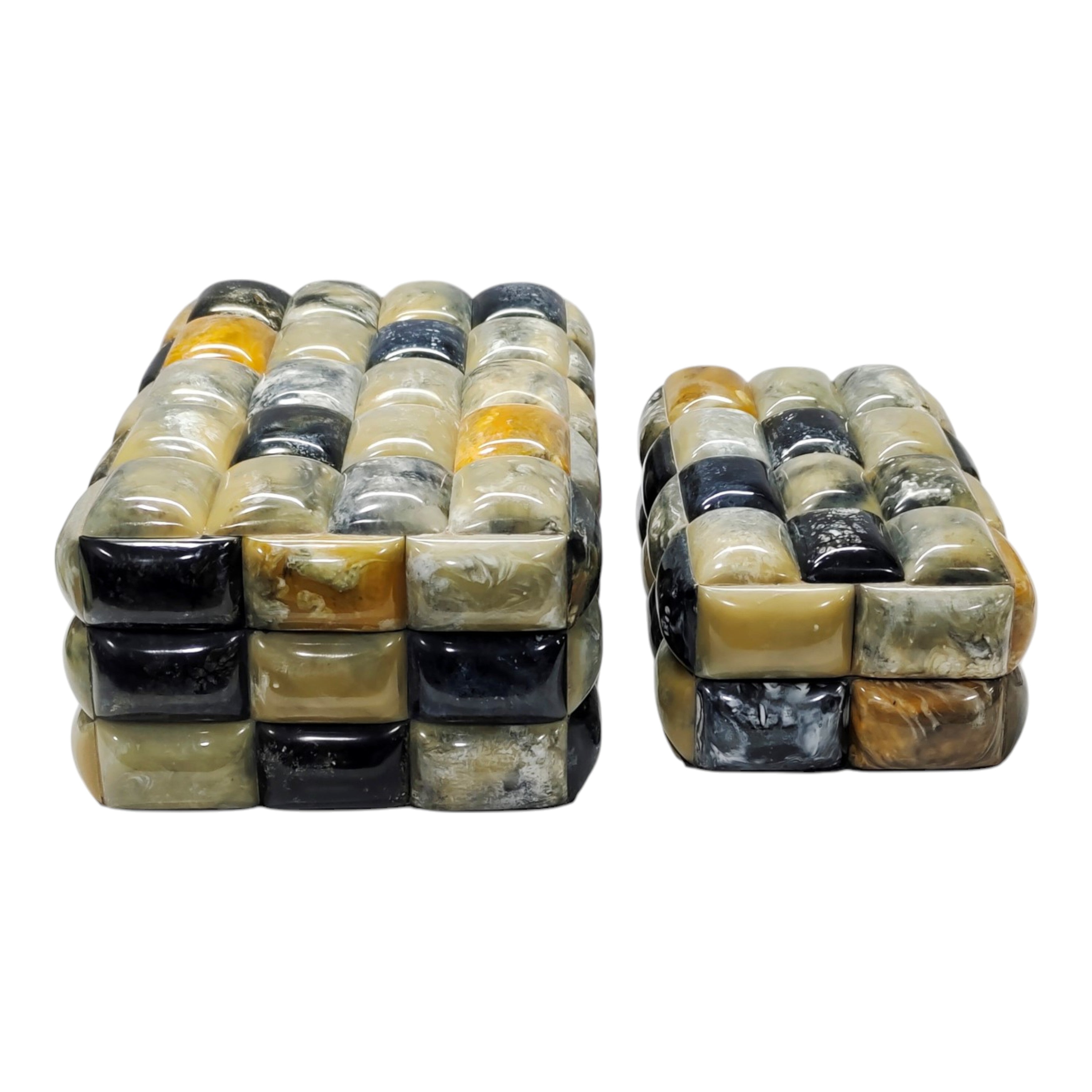 S/2 12/14" 3d Horn Look Boxes, Multi - Decor Addict, LLC