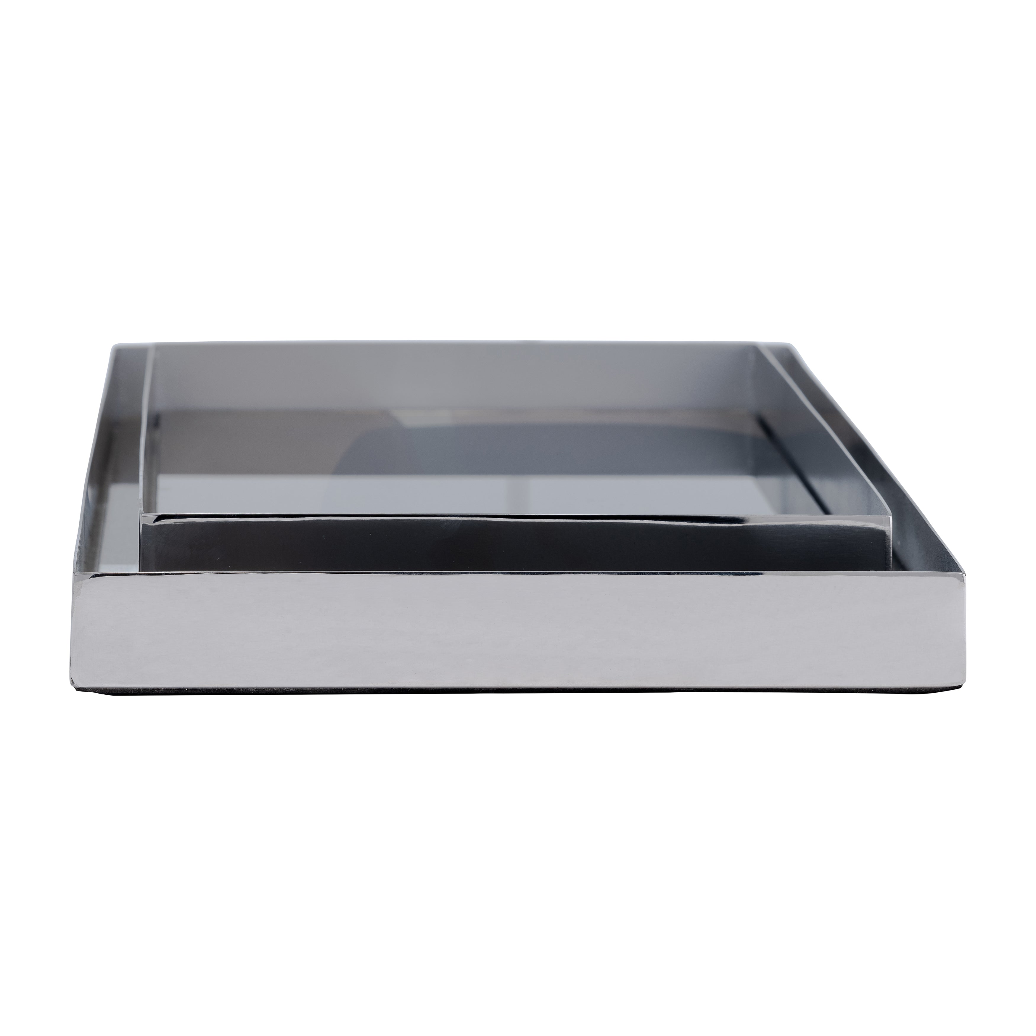 S/2 16/20"l, Metal/glass Tray, Nickel/multi - Decor Addict, LLC