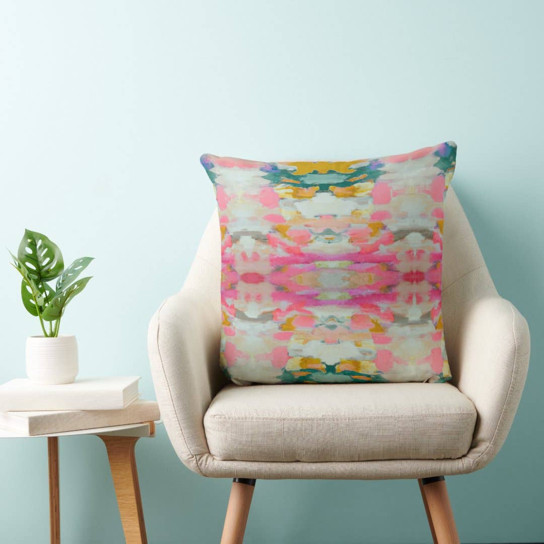 Layla Decorative Abstract Modern Art Painted Print Pillow: 18x18 / Wihout Insert - Decor Addict, LLC