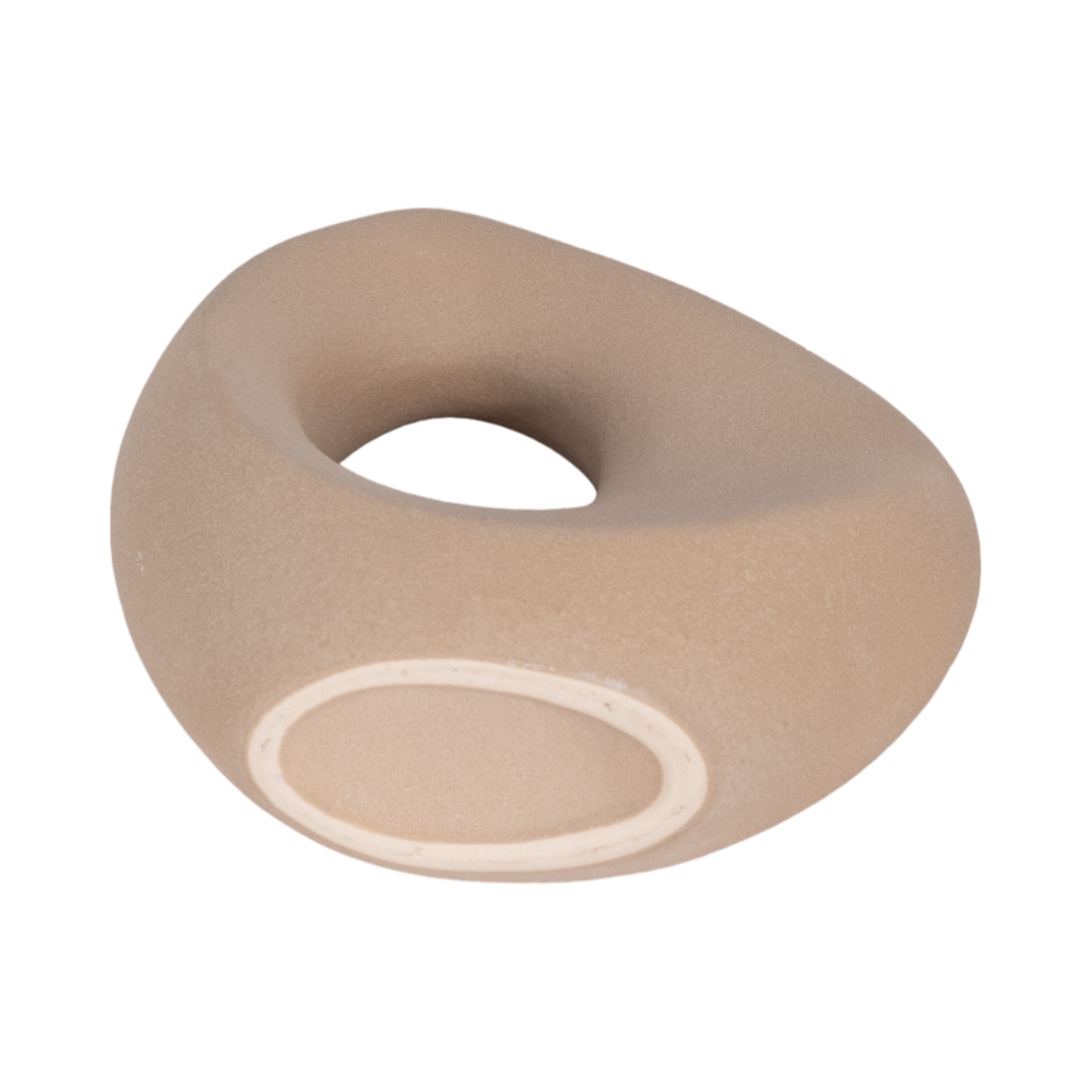 8" Lopsided Open Cut Out Vase Sand Texture, Tan - Decor Addict, LLC