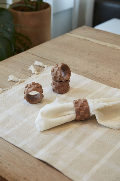 Tayrona Ceramic Napkin Rings set of 4 — 2" x 1.5" - Decor Addict, LLC