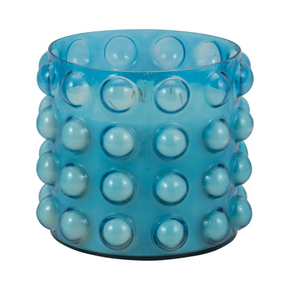 Glass, 9" 102 Oz Bubble Candle, Blue - Decor Addict, LLC