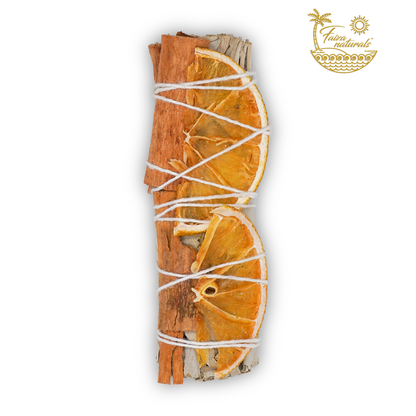White Sage Smudge Bundle with Orange & Cinnamon – Uplifting Energy Cleanse - Decor Addict, LLC