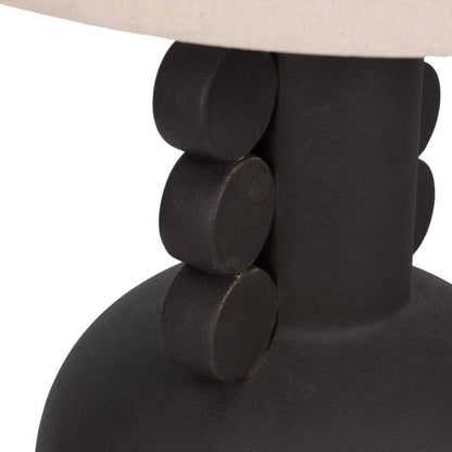Black 30 in. Ceramic Novelty Eared Totem Table Lamp - Decor Addict, LLC