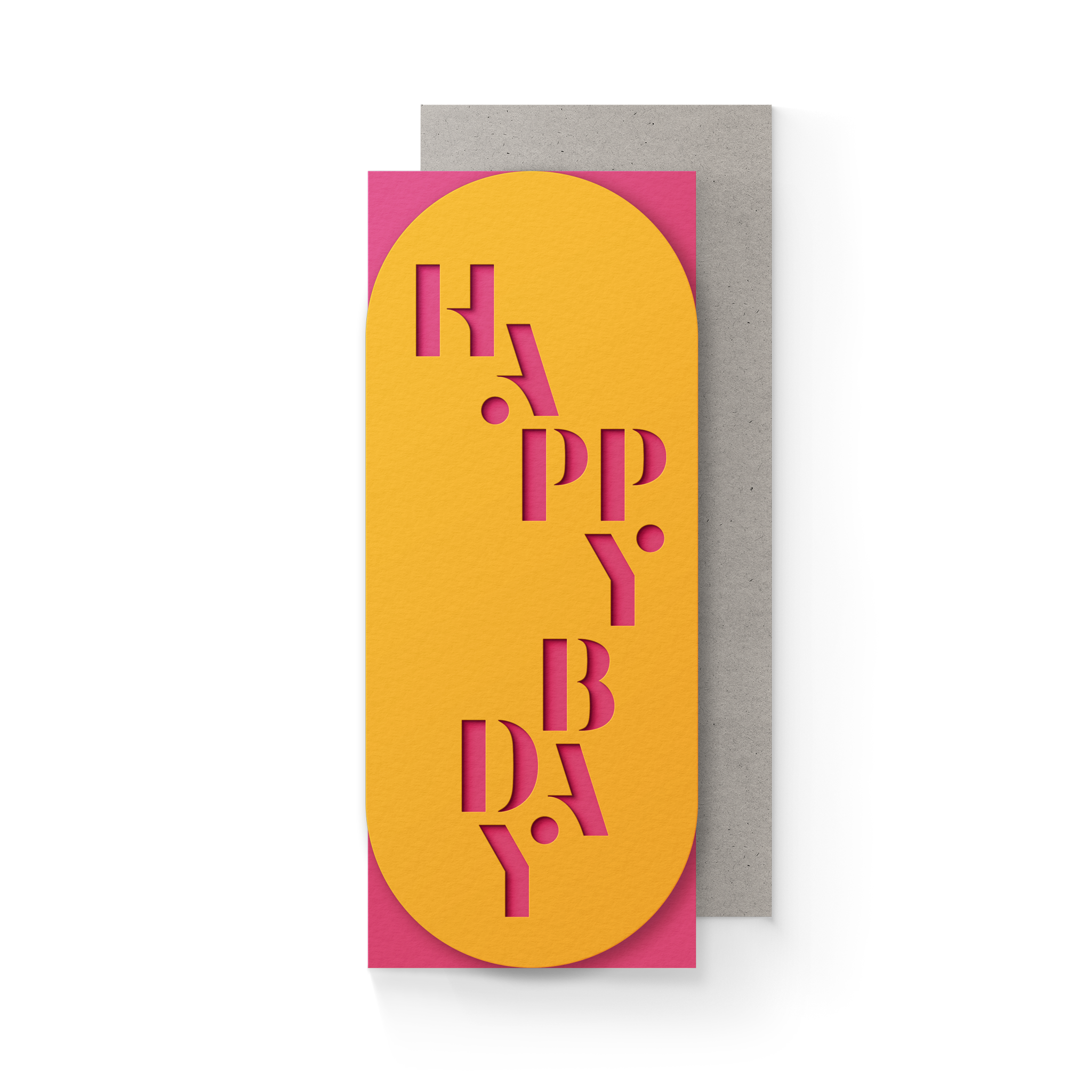 Happy Bday #10 Slim Sleeve Card - Citrus - Decor Addict, LLC