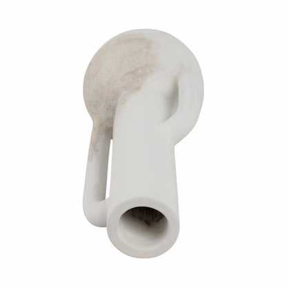 White 19 in. Terracotta Asymmetrical Eared Bottle Vase - Decor Addict, LLC