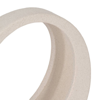 Stoneware Circular Sculptural Loop Object - White, 8 in. - Decor Addict, LLC