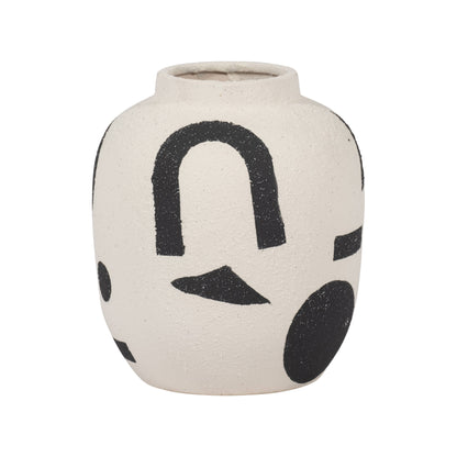 Ivory 6 in. Ceramic Round Boho Funky Bulbous Vase - Decor Addict, LLC