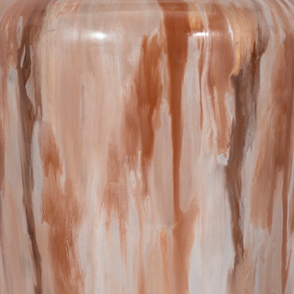 24" Nude Drip Finish Glass Floor Vase, Tan Multi - Decor Addict, LLC
