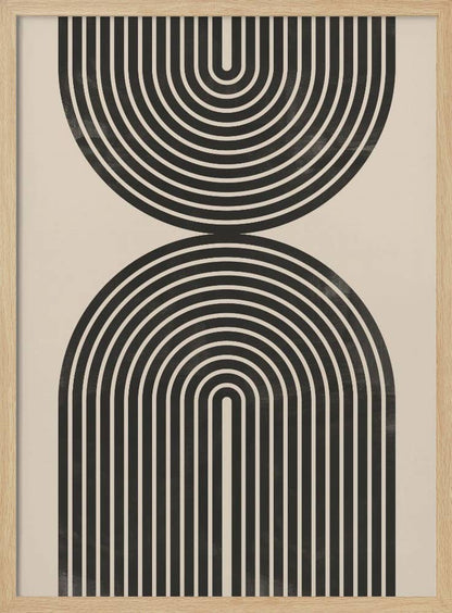 "Black Arch Line Art" Wall Art: Black Framed Textured Print / 48"H x 36 "W - Decor Addict, LLC