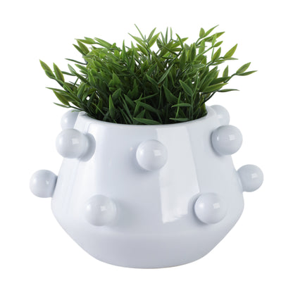 10" Tapered Bubble Planter, White - Decor Addict, LLC