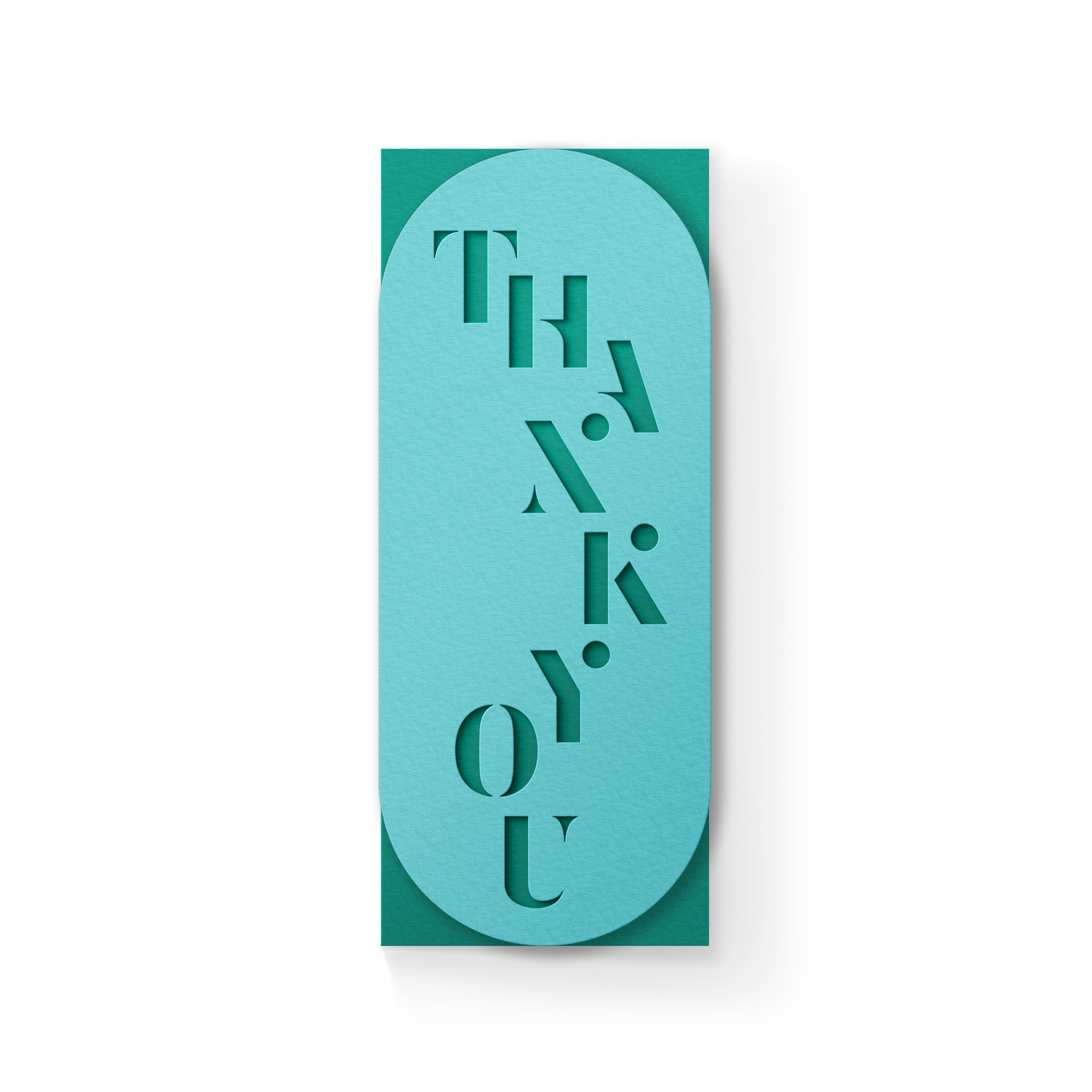 Thank You Slim Sleeve Card - Turquoise - Decor Addict, LLC
