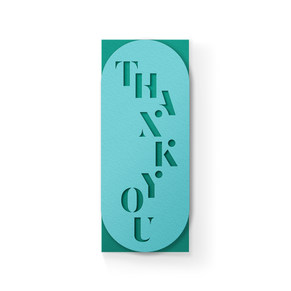 Thank You Slim Sleeve Card - Turquoise - Decor Addict, LLC