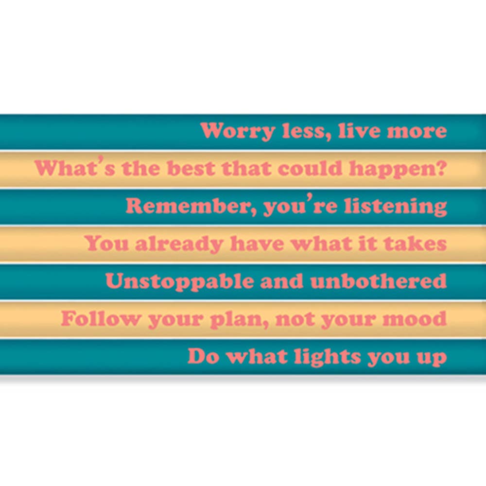 WORRY LESS LIVE MORE PENCIL SET
