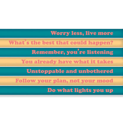 WORRY LESS LIVE MORE PENCIL SET