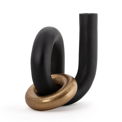 Kaia Decorative Metal Sculpture: Rough Gold/black Finish - Decor Addict, LLC