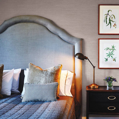 Horizontal Grasscloth Pewter P&S Wallpaper, 28 sq. ft.: Pewter - Decor Addict, LLC