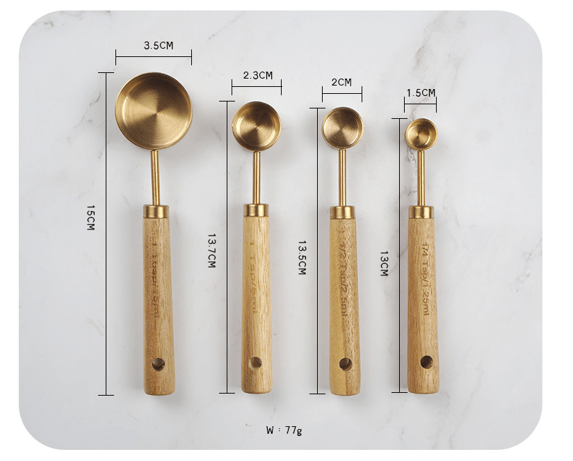 Gold Stainless Steel Measuring Cups Set - Thumbnail 5