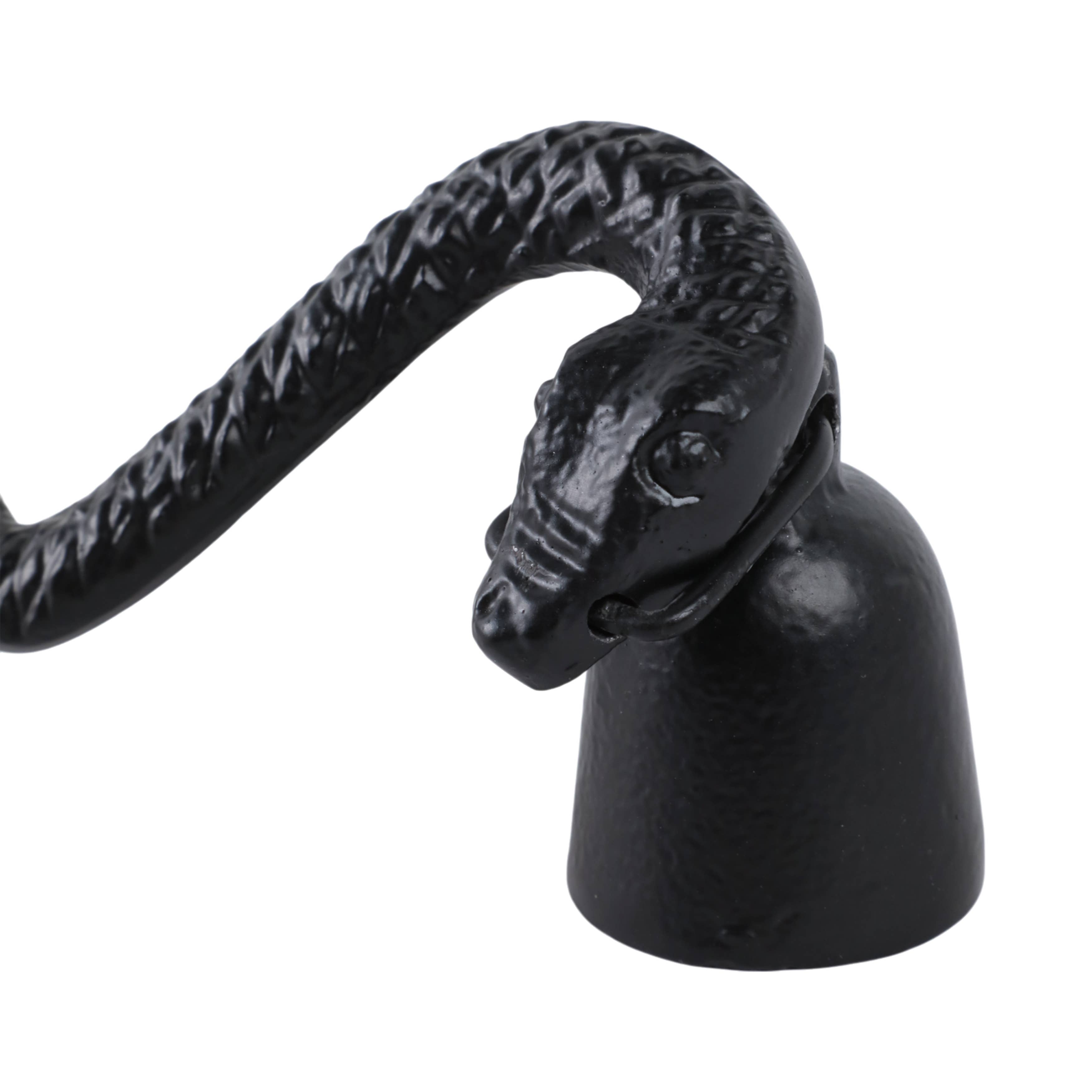 11 in. Black Metal Snake Candle Snuffer - Decor Addict, LLC