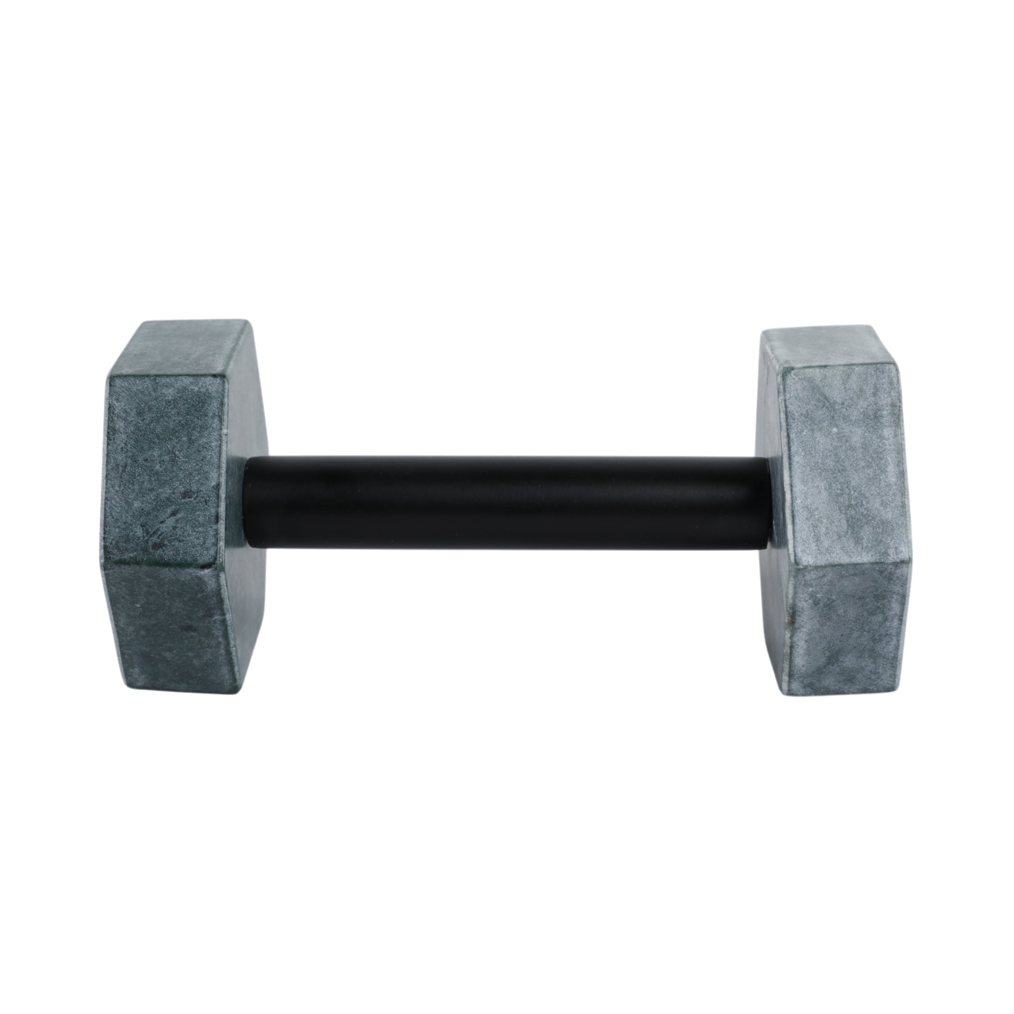 8x4" Marble Dumbbell, Green/black - Decor Addict, LLC