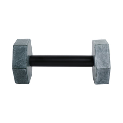 8x4" Marble Dumbbell, Green/black - Decor Addict, LLC