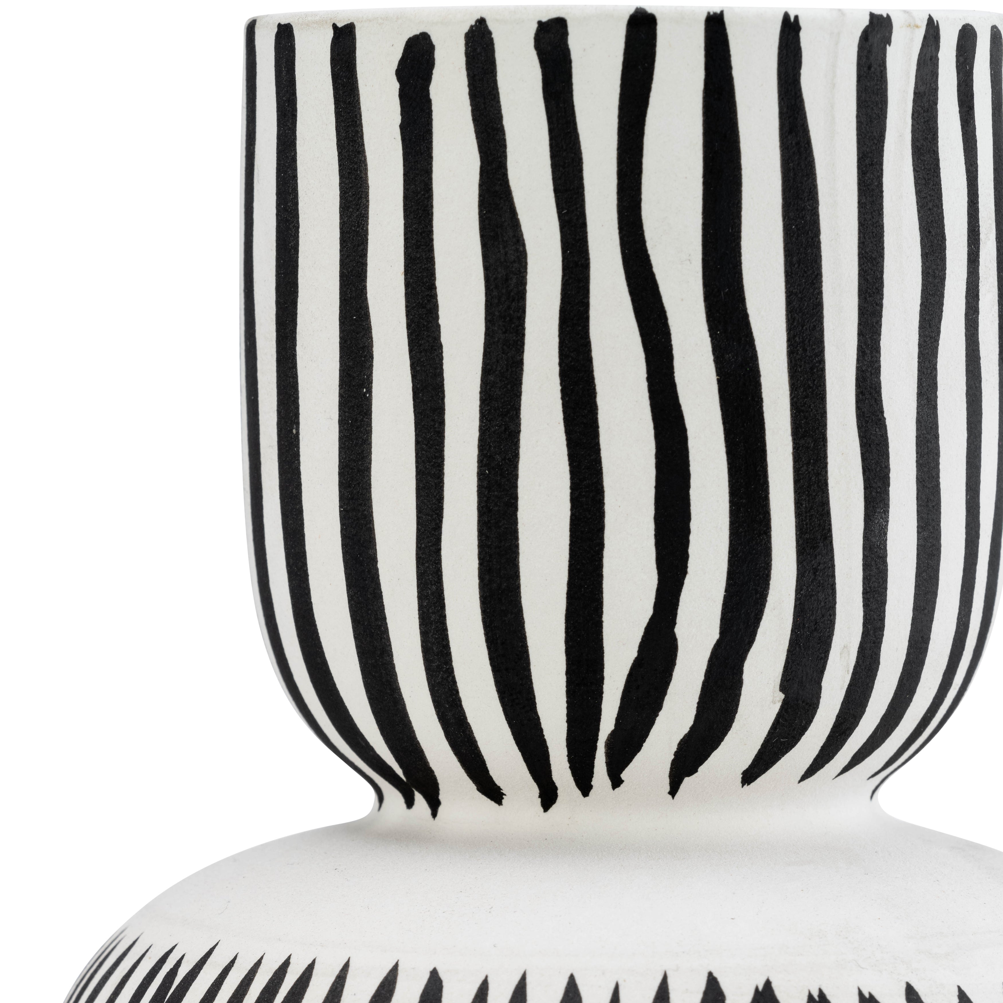 Cer, 11"h Sleeping Man Flower Vase, Wht/blk - Decor Addict, LLC