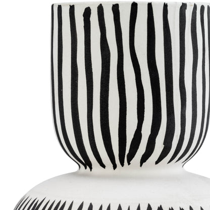 Cer, 11"h Sleeping Man Flower Vase, Wht/blk - Decor Addict, LLC