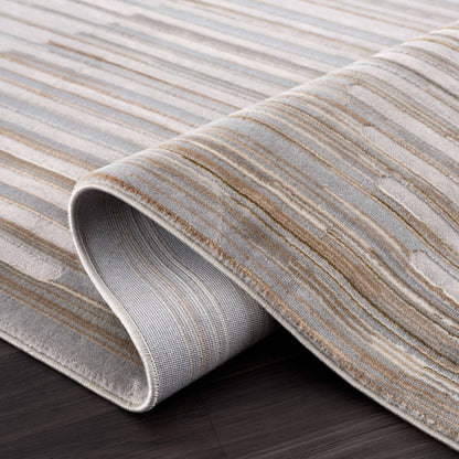 Abani Rugs Regal REG160A Beige Ivory Striped Mid Century Rug: 2' x 3' - Decor Addict, LLC