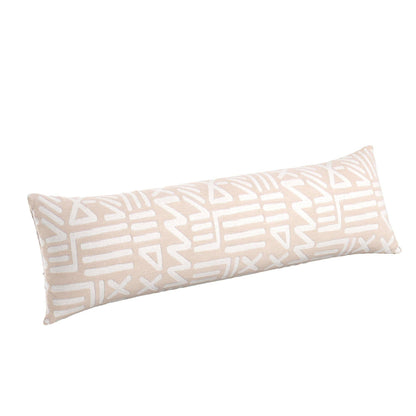 Montezuma Lumbar Pillow – Beige, 12"x24" Handcrafted Accent - Decor Addict, LLC