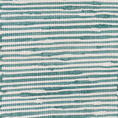 Striped Blue Bordered Table Runner: Blue/Cream - Decor Addict, LLC