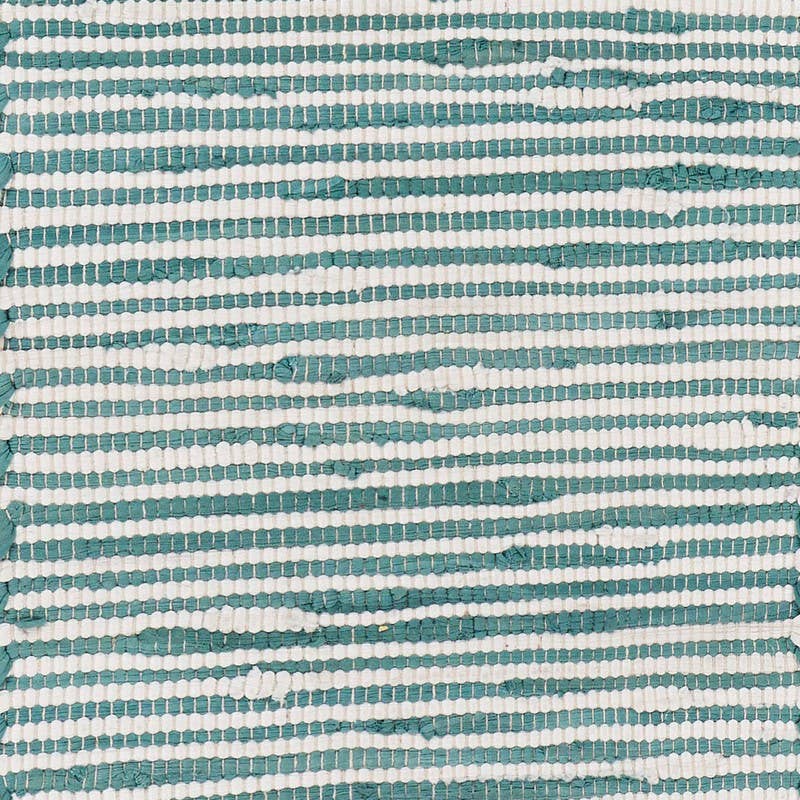 Striped Blue Bordered Table Runner: Blue/Cream - Decor Addict, LLC